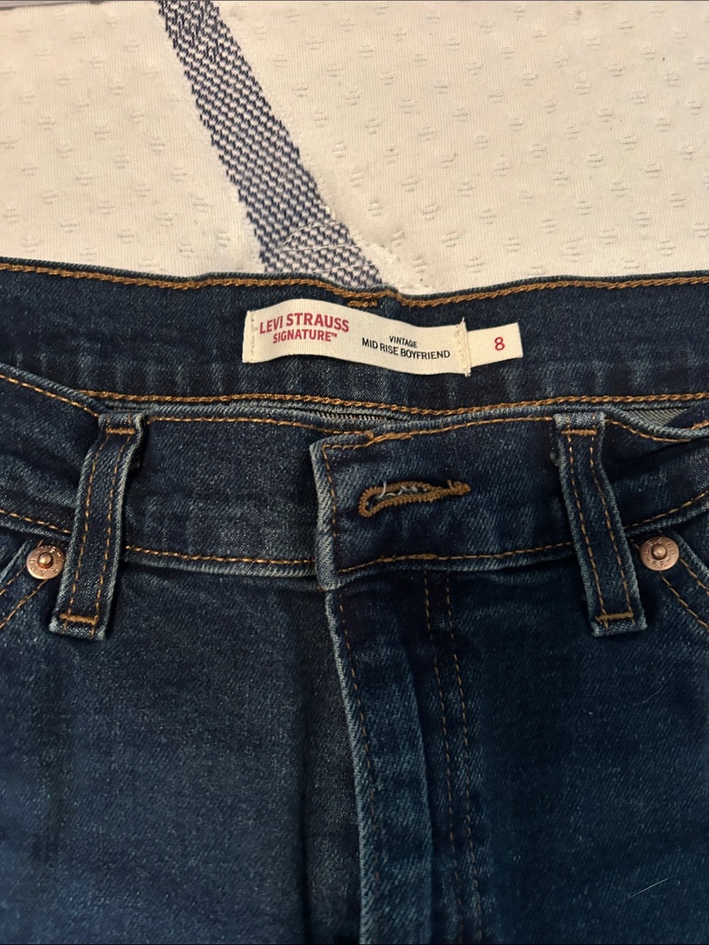 Levi's Dark Blue boyfriend jeans